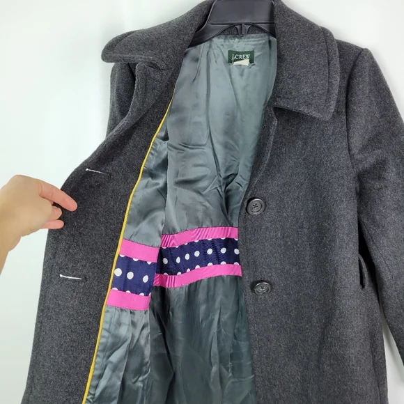 J. Crew Wool Cashmere Fully Lined Coat Sz 6